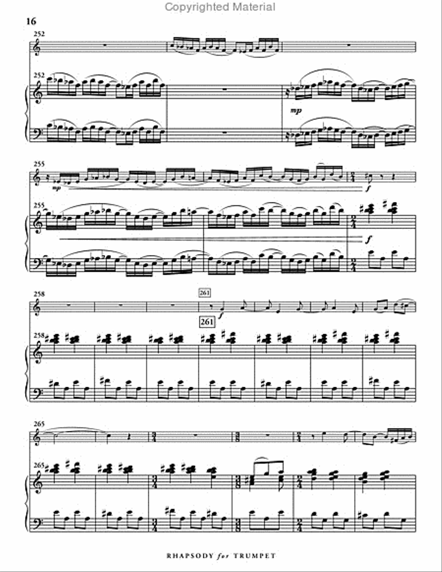 Rhapsody for Trumpet (score & 1 part) Trumpet Solo scores gallery preview page 17