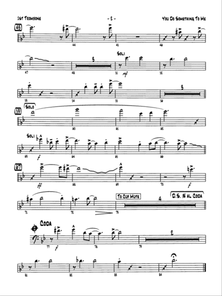You Do Something to Me: 1st Trombone Jazz Ensemble scores gallery preview page 2