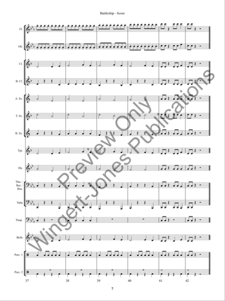 Battleship (Score) Concert Band scores gallery preview page 10