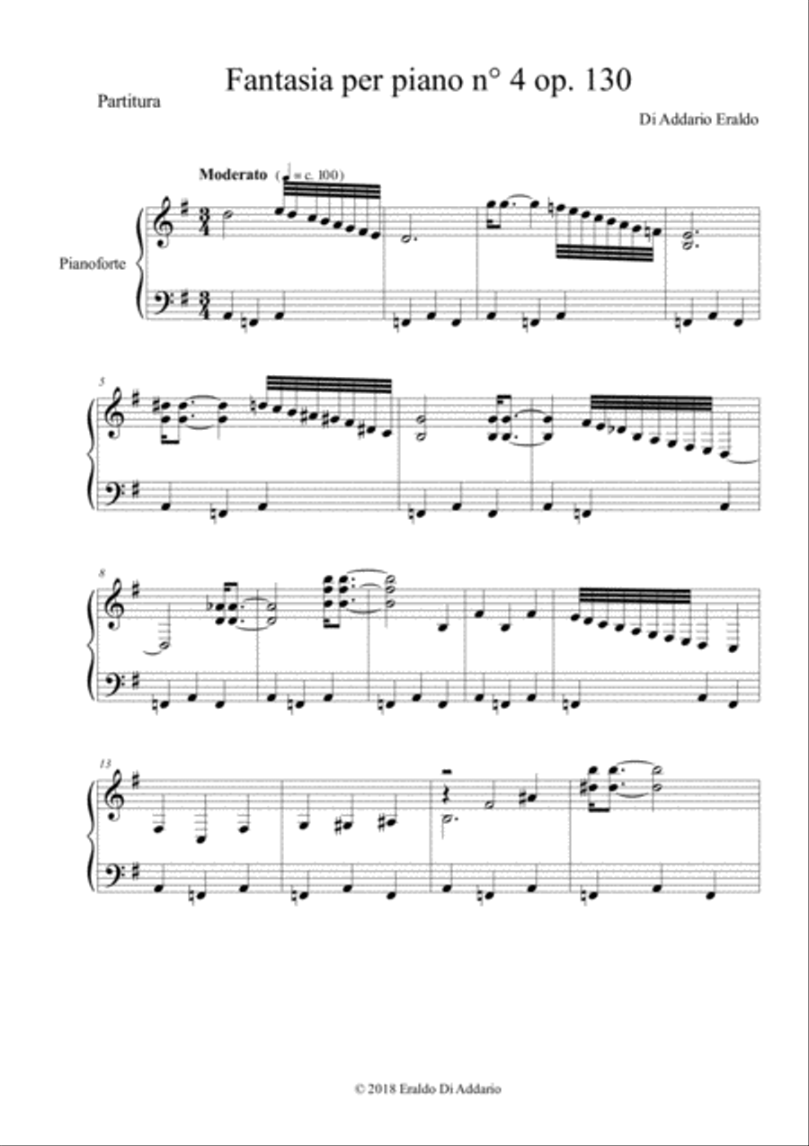 Fantasia n° 4 per piano op. 130 Piano Solo scores gallery preview page 1