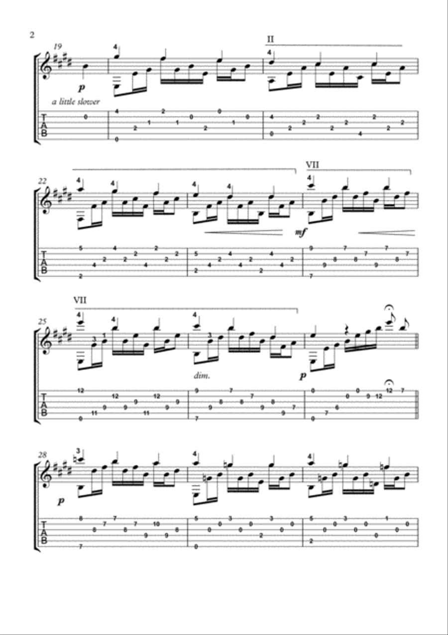 Le Desir classical guitar solo Acoustic Guitar scores gallery preview page 2