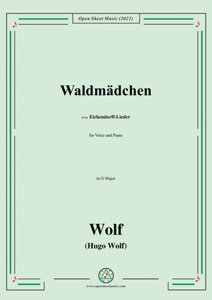 Wolf-Waldmadchen,in G Major,IHW 7 No.20,from Eichendorff-Lieder,for Voice and Piano