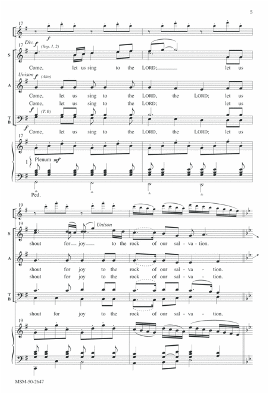 Come, Let Us Sing to the Lord 4-Part scores gallery preview page 5
