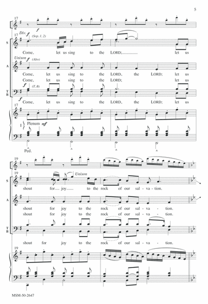 Come, Let Us Sing to the Lord (Downloadable Choral Score)