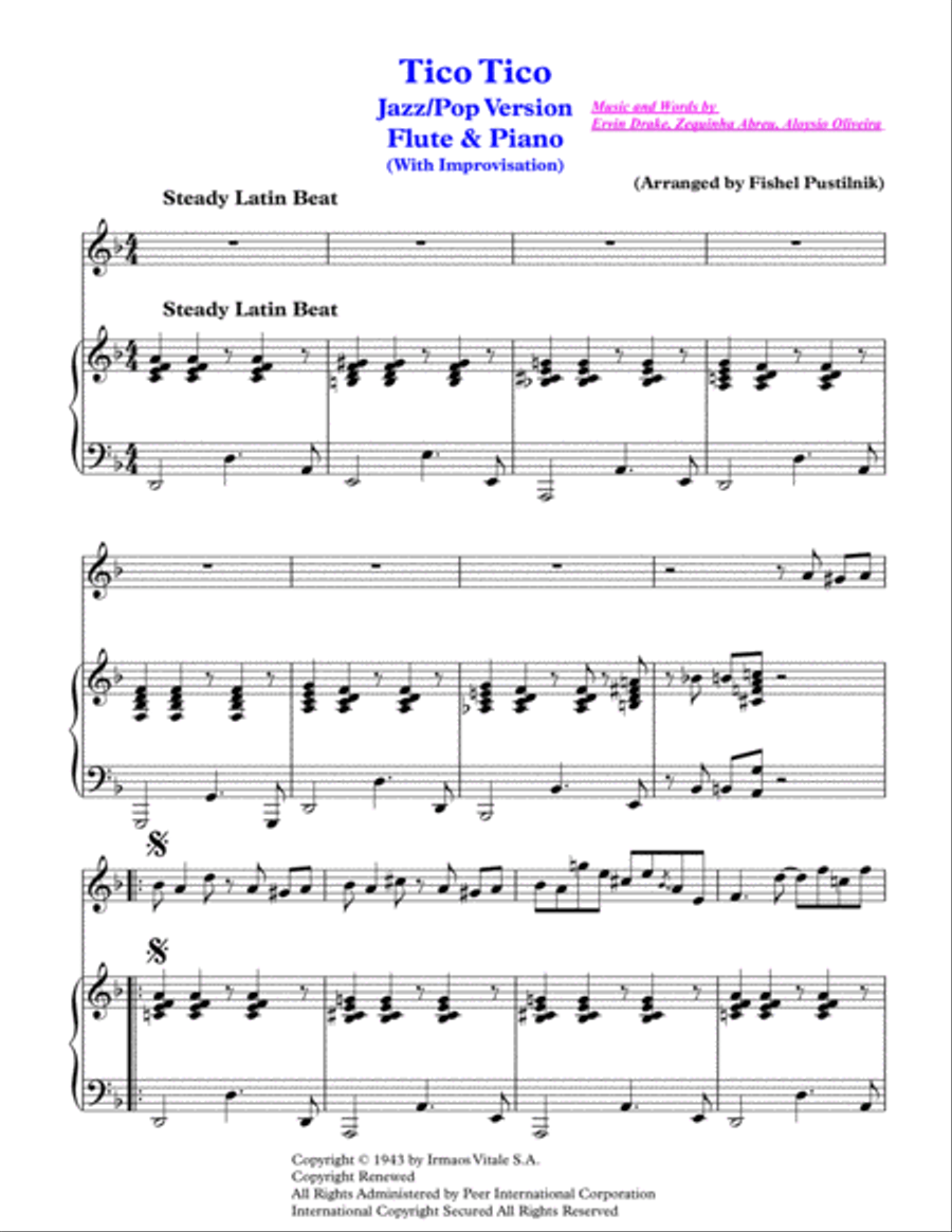 Tico Tico (tico Tico No Fuba) Flute Solo scores gallery preview page 2