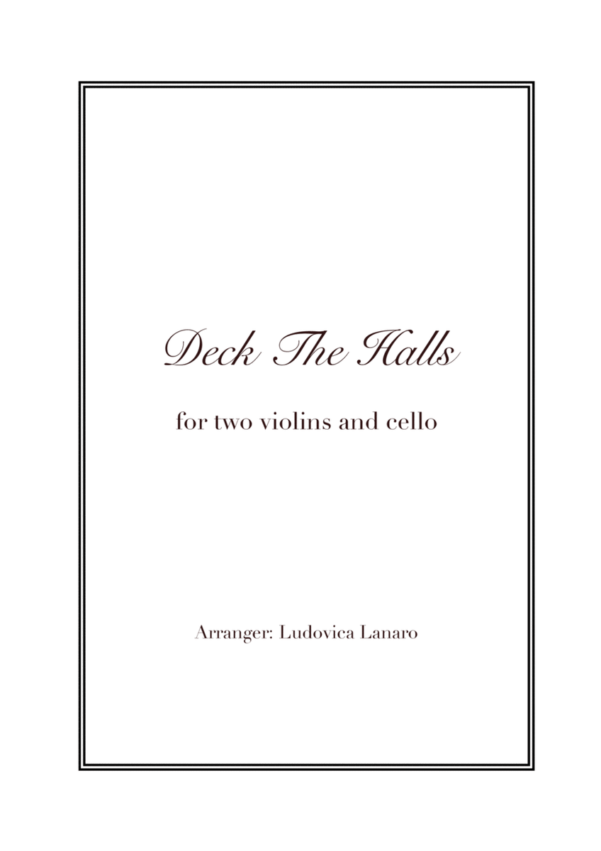 Deck The Halls - Christmas Easy Trio - two Violins and Cello image number null