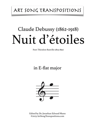 Book cover for DEBUSSY: Nuit d'étoiles (transposed to E-flat major and D major)
