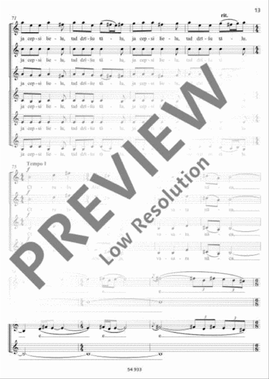 Ganu dziesma Women's Choir scores gallery preview page 14