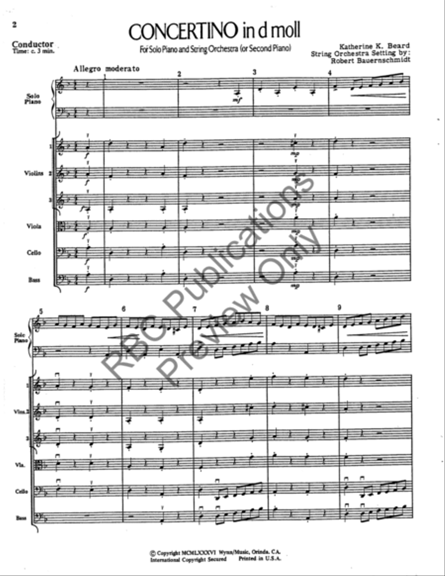 Concertino In D Moll (Score) String Orchestra scores gallery preview page 3