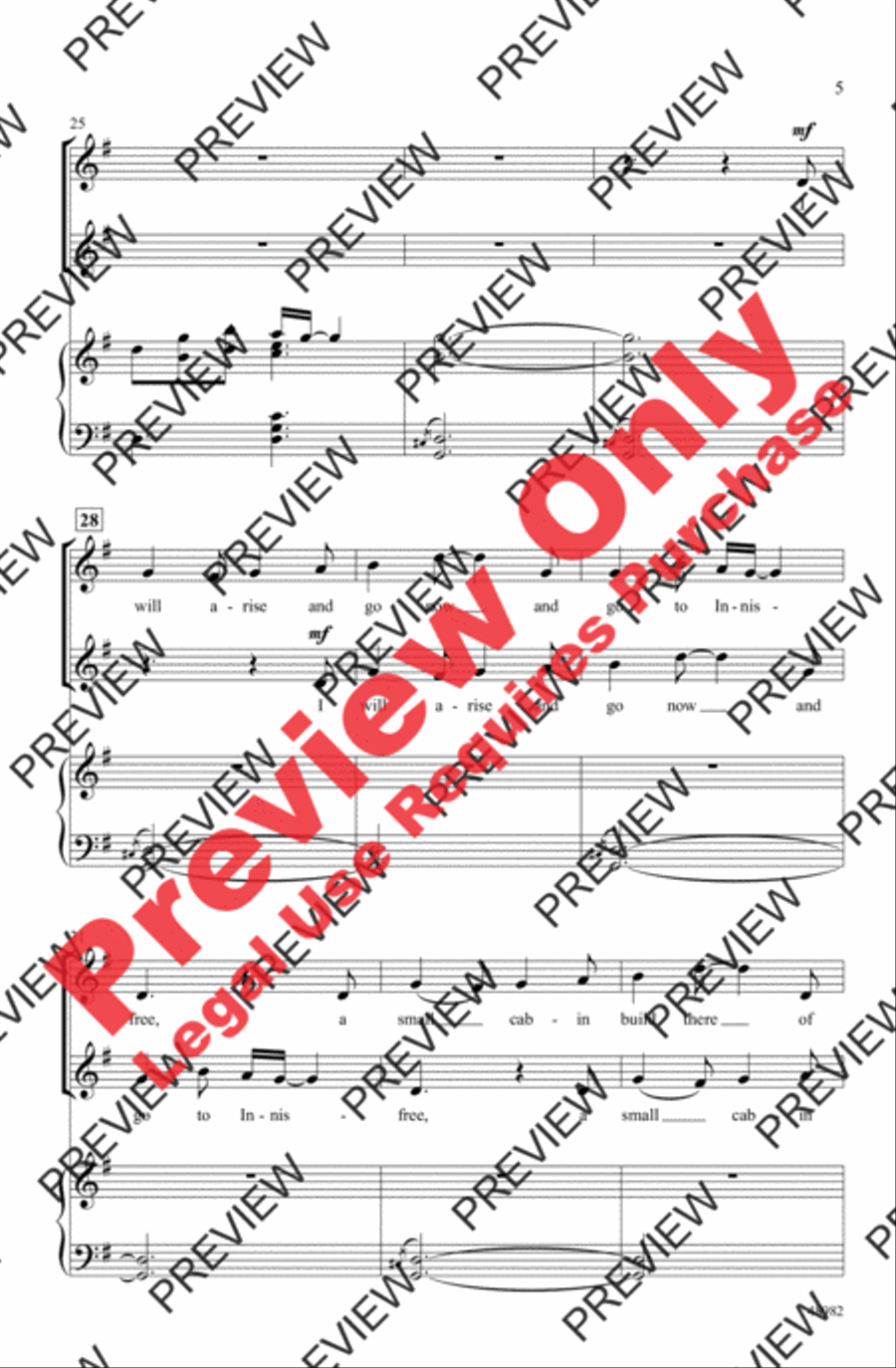 The Lake Isle of Innisfree Women's Choir scores gallery preview page 5