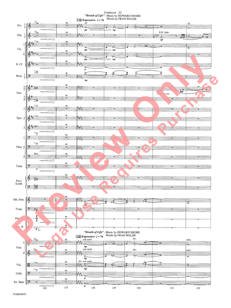 The Lord of the Rings: The Two Towers, Highlights from: Full Orchestra  Conductor Score & Parts: Howard Shore