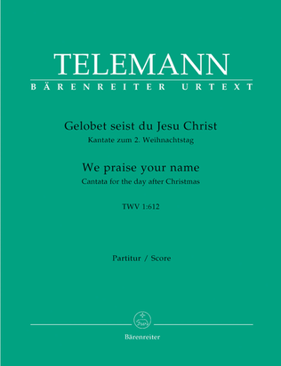 Book cover for We praise your name TWV 1:612
