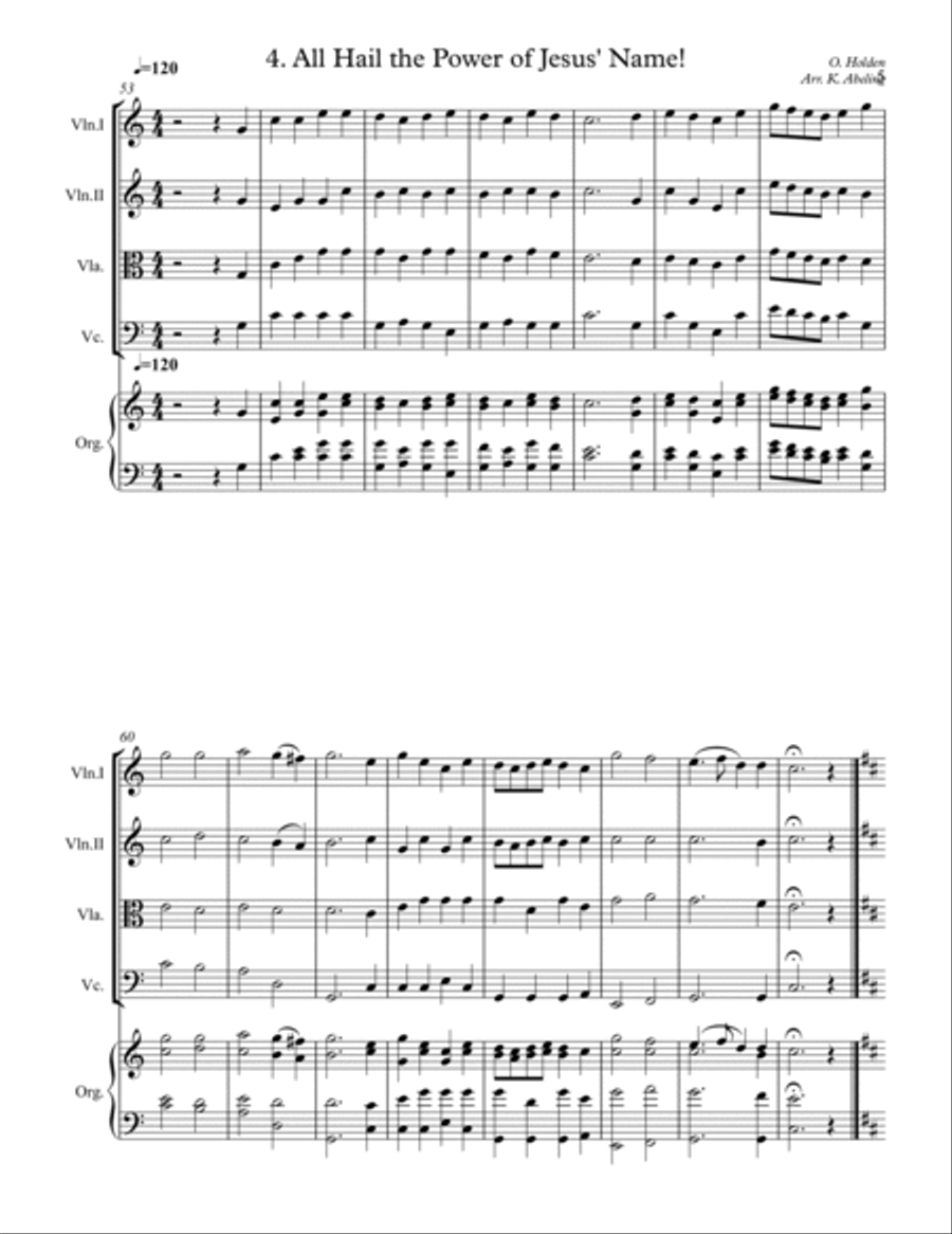 40 Beloved Christian Hymns Volume I (for String Quartet and optional Organ) String Quartet scores gallery preview page 6