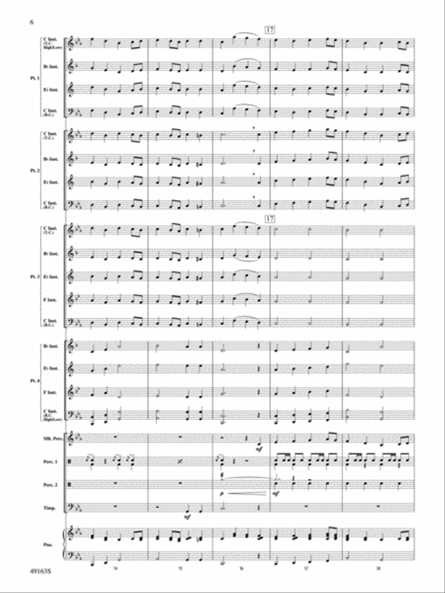 Christmas Holiday March: Score Concert Band scores gallery preview page 6