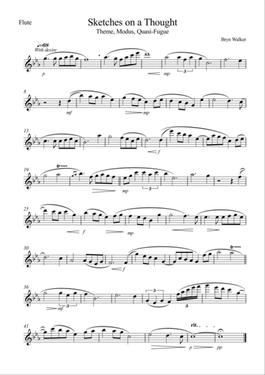 Sketches on a Thought Woodwind Quintet scores gallery preview page 4