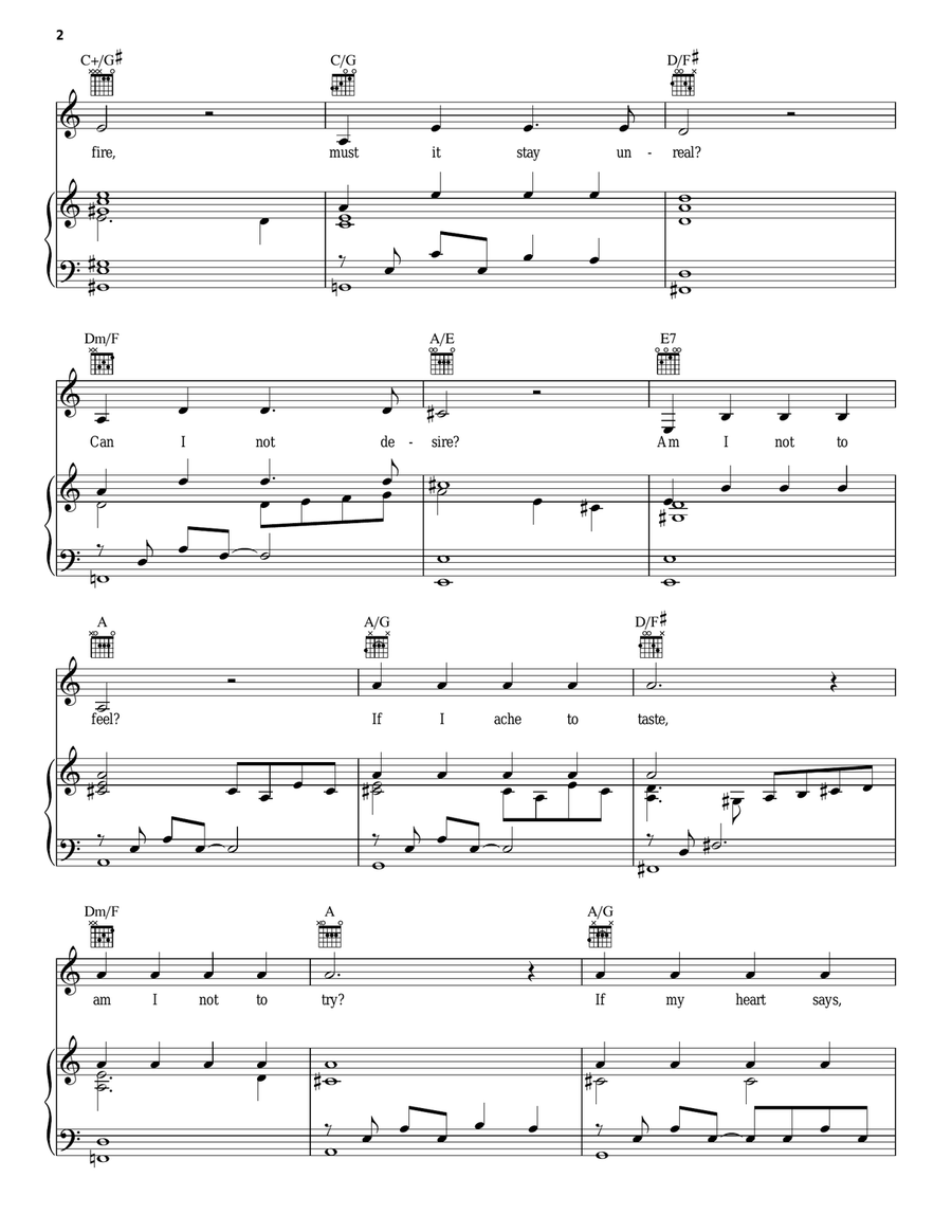 Woman (from The Pirate Queen) Piano, Vocal, Guitar scores gallery preview page 2