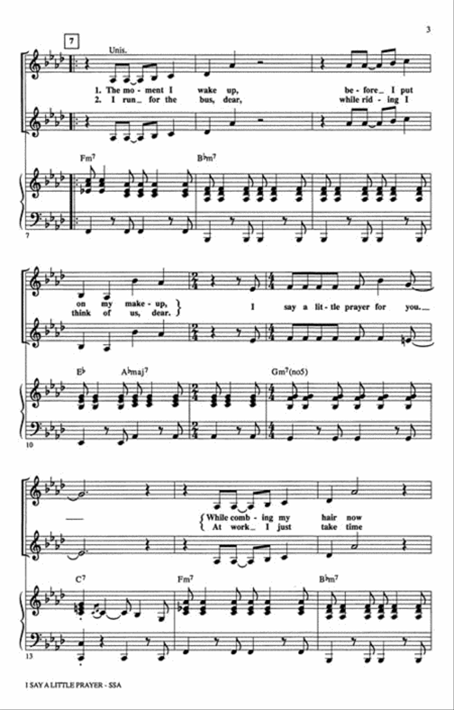 I Say a Little Prayer SSA scores gallery preview page 3