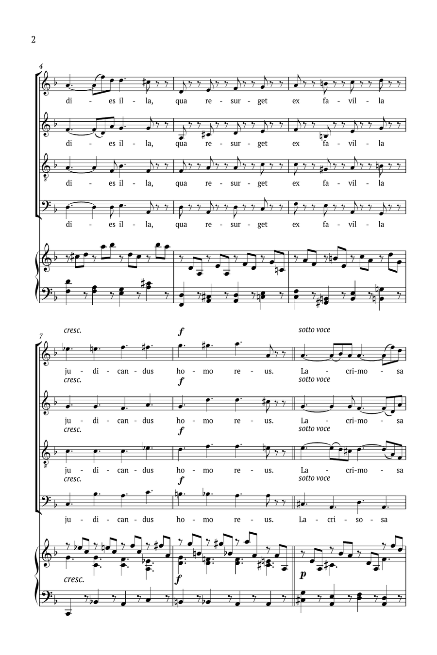 Lacrimosa 4-Part scores gallery preview page 2