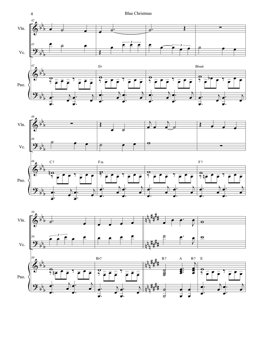 Blue Christmas Blue Christmas Piano Trio scores gallery preview page 4