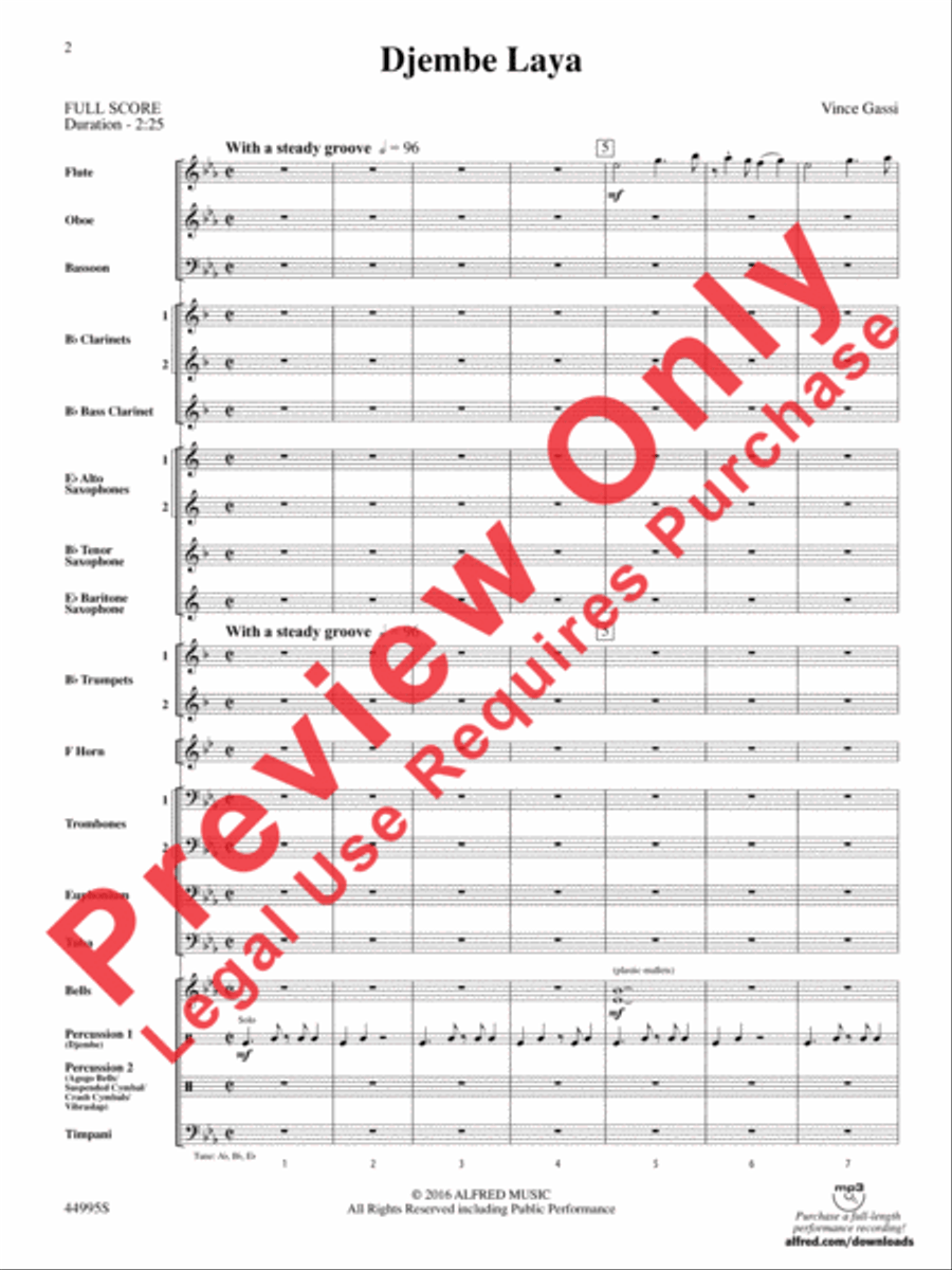 Djembe Laya Concert Band scores gallery preview page 19