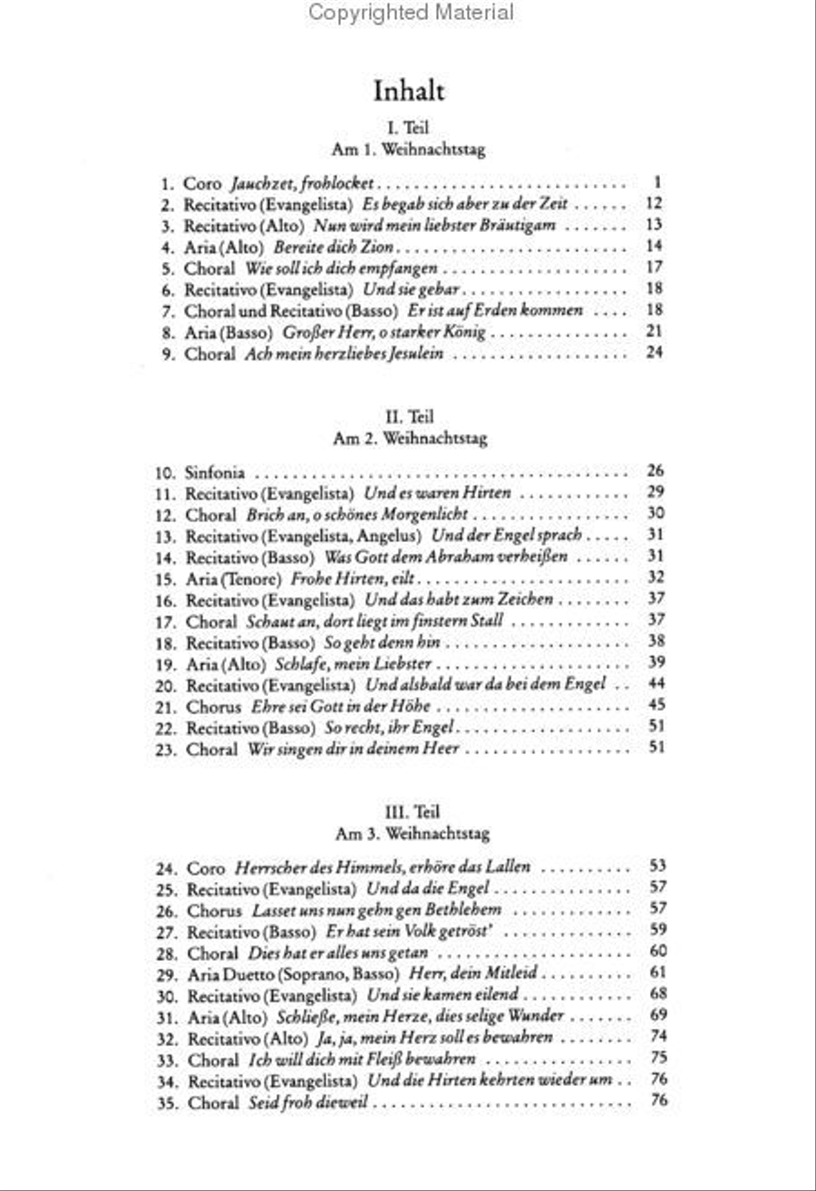 Christmas Oratorio 4-Part scores gallery preview page 2