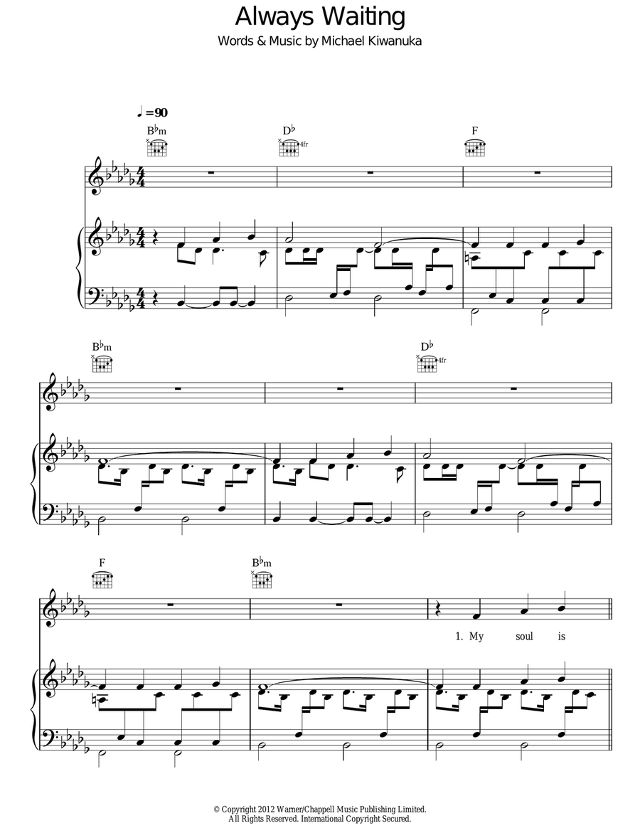 Always Waiting Acoustic Guitar scores gallery preview page 1