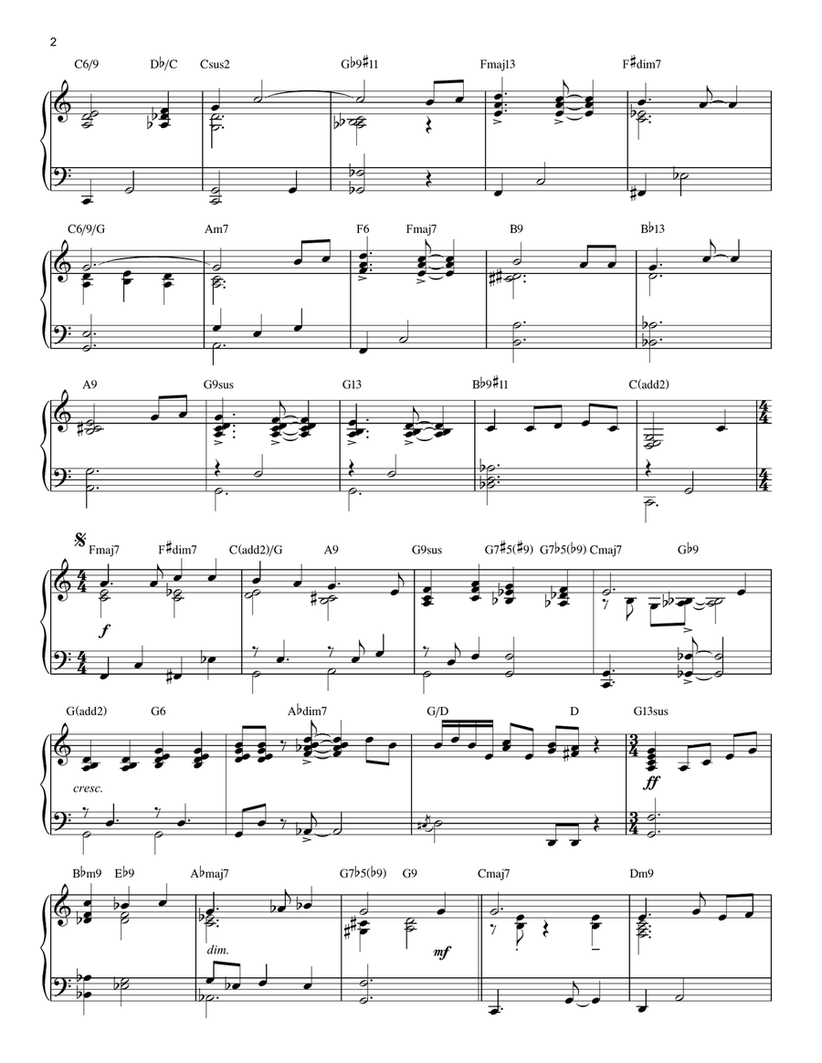 Frosty The Snow Man [Jazz version] (arr. Brent Edstrom) Piano Solo scores gallery preview page 2