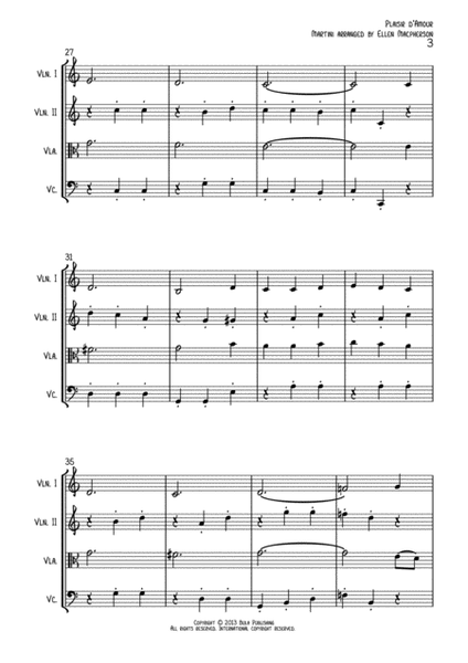 Plaisir d'Amour (The Pleasure of Love)- Score - Easy String Quartet Wedding Music image number null