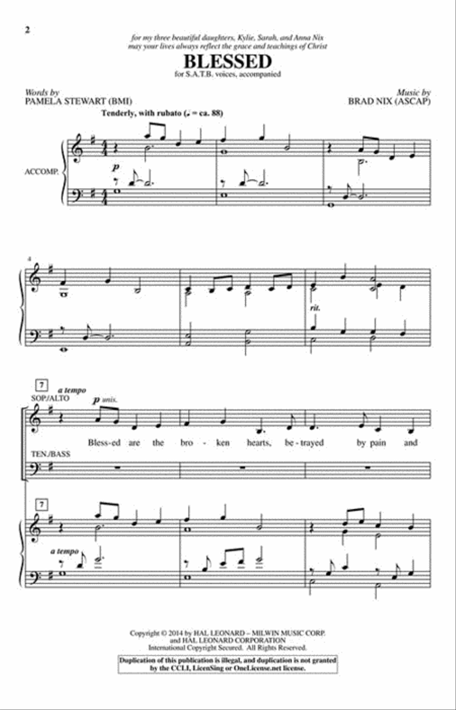 Blessed Blessed 4-Part scores gallery preview page 2