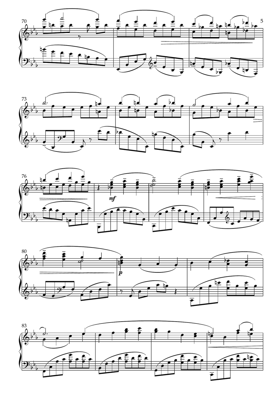 Music from the film Brief Encounter by Rachmaninoff Arranged for Solo
