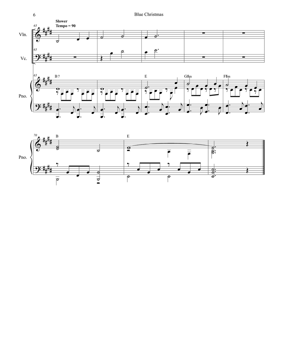 Blue Christmas Piano Trio scores gallery preview page 6