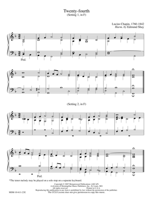 Twenty-fourth, 2 Settings (Hymn Harmonization)