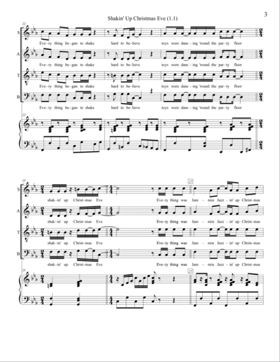 Shakin' Up Christmas Eve Shakin' Up Christmas Eve Small Ensemble scores gallery preview page 3