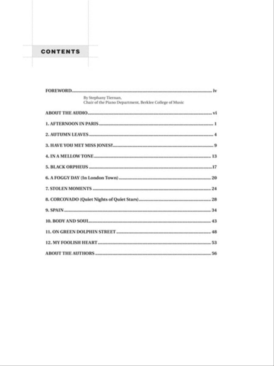 Berklee Jazz Standards for Solo Piano Piano Solo scores gallery preview page 2