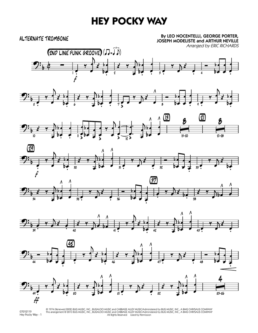 Hey Pocky Way - Alternate Trombone Jazz Ensemble scores gallery preview page 1