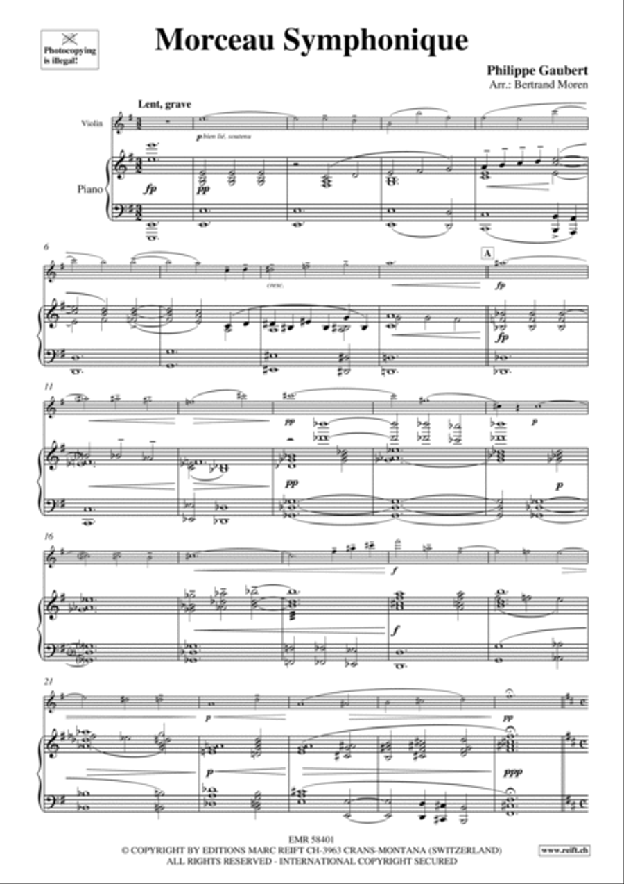Morceau Symphonique Violin Solo scores gallery preview page 4