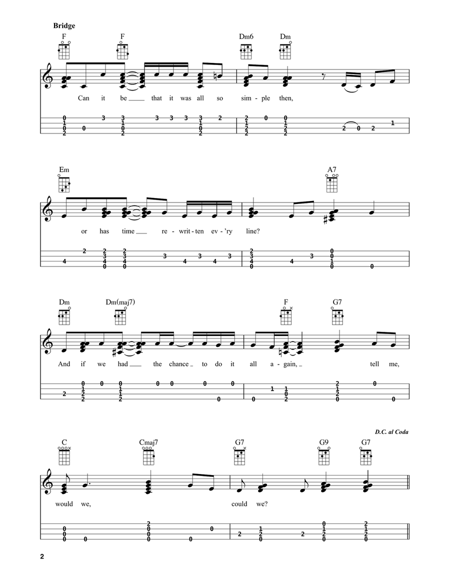 The Way We Were Ukulele scores gallery preview page 2