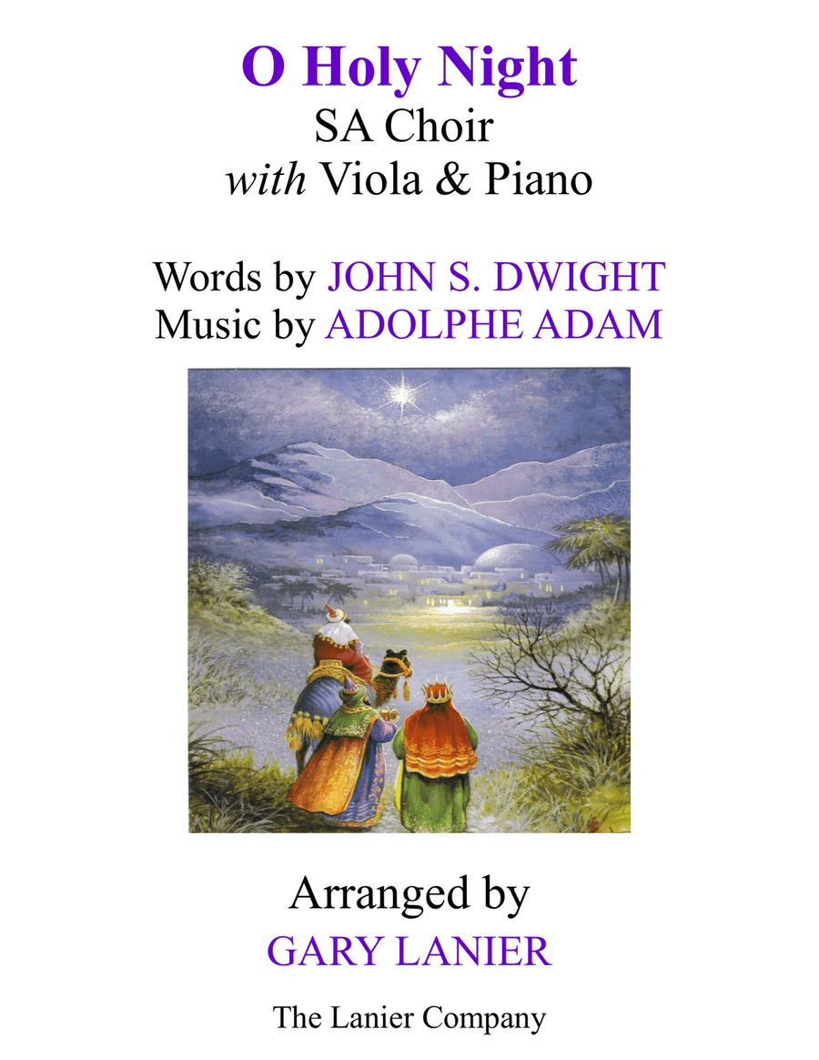 O HOLY NIGHT (SA Choir with Viola & Piano - Score & Parts included) SA scores gallery preview page 1