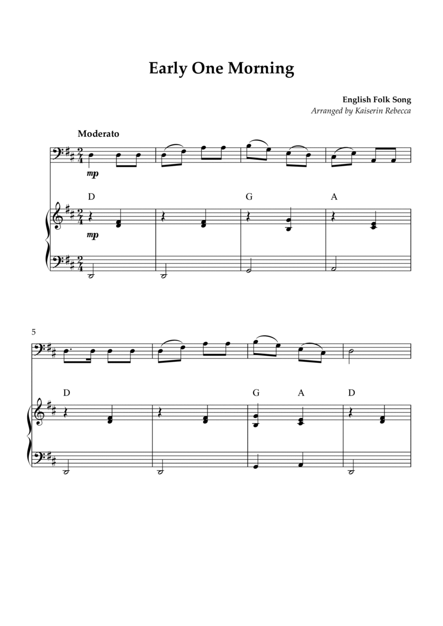 Early One Morning Piano scores gallery preview page 1