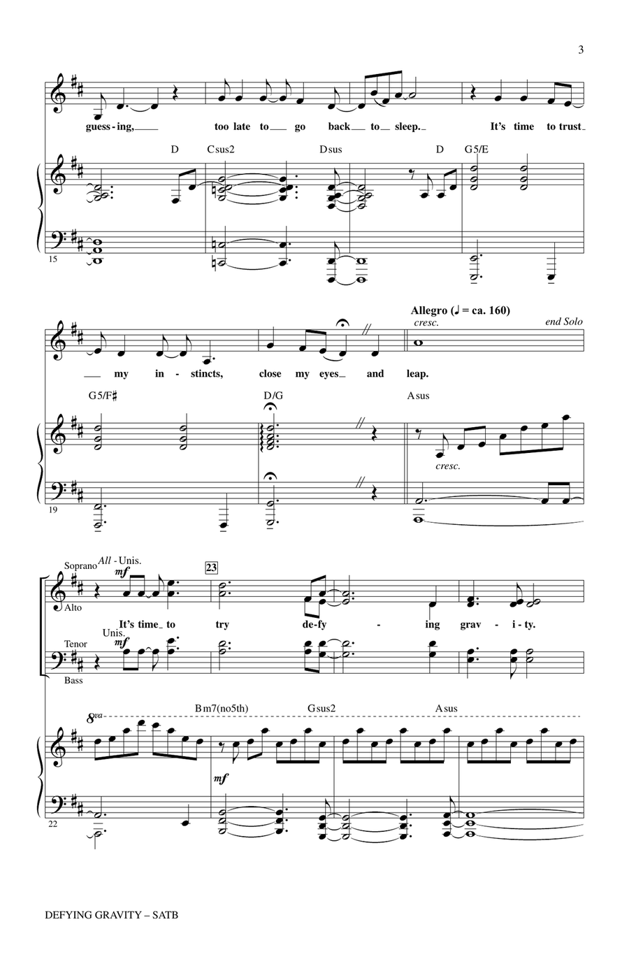 Defying Gravity (from Wicked) (arr. Roger Emerson) 4-Part scores gallery preview page 2