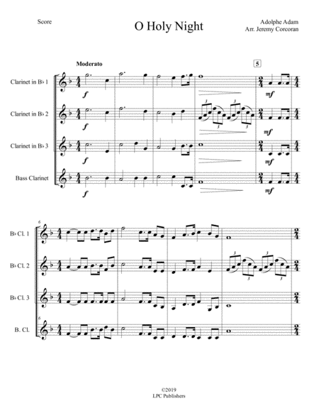 O Holy Night for Clarinet Quartet image number null