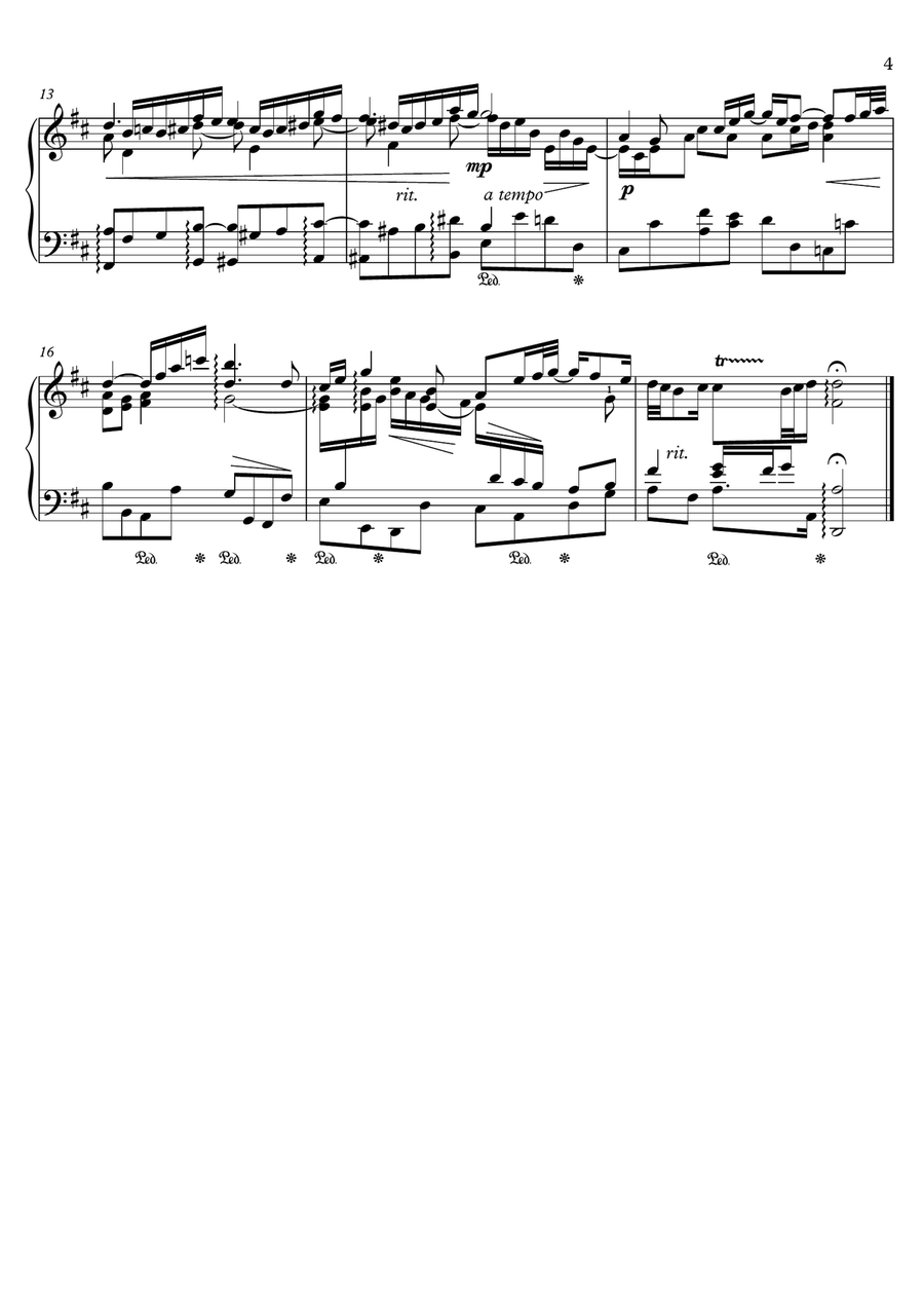 J.S.Bach Air on G String BWV 1068 for piano solo or piano duet Piano Solo scores gallery preview page 4