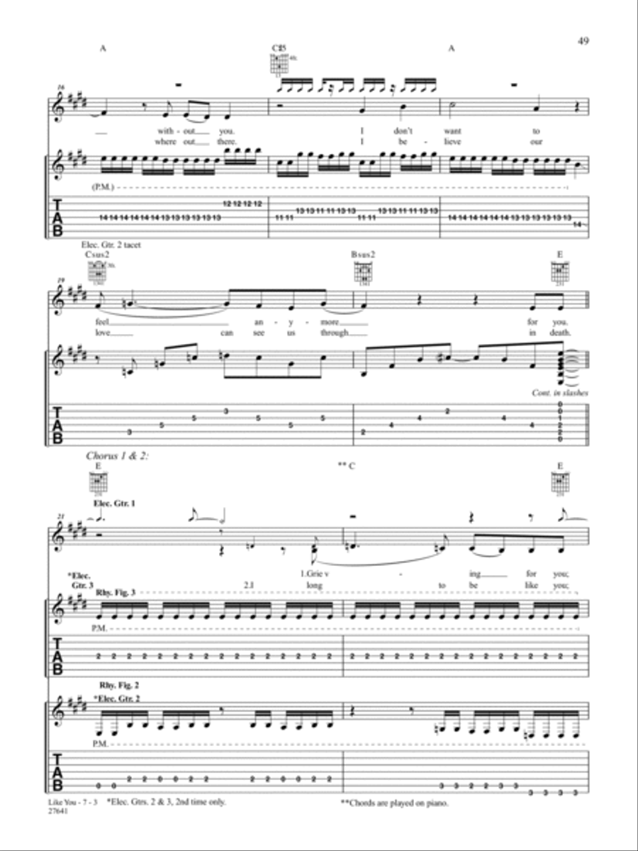 Like You Guitar Tablature scores gallery preview page 3