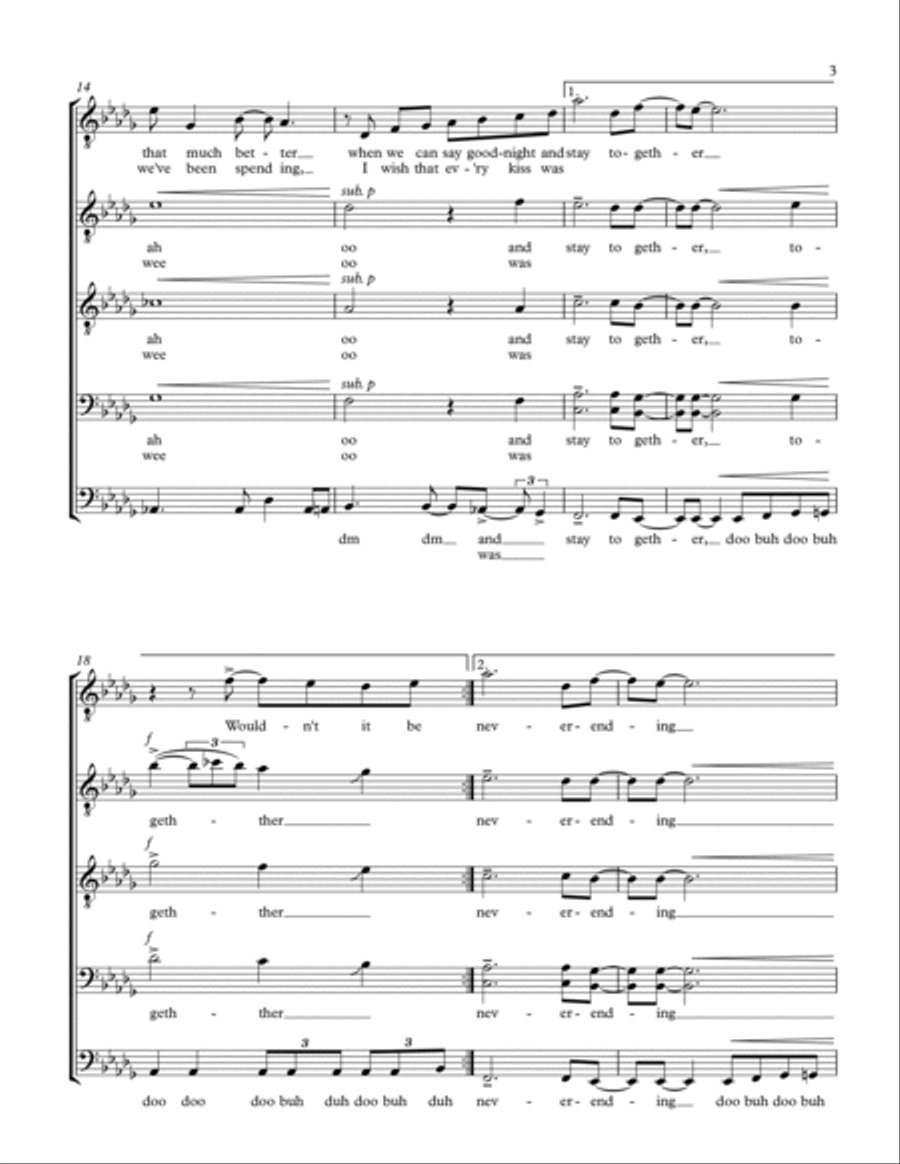 Wouldn't It Be Nice TTBB scores gallery preview page 3