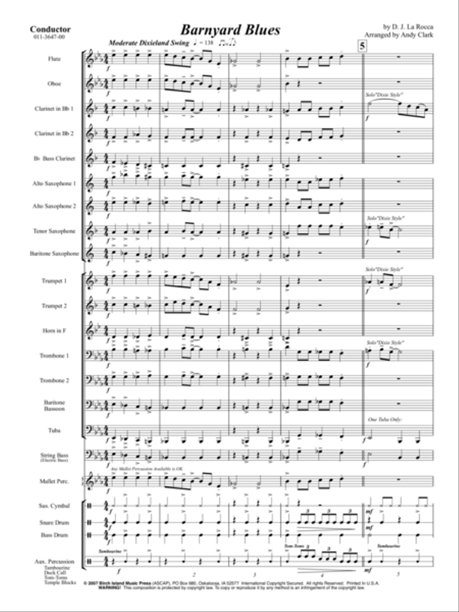 Barnyard Blues Concert Band scores gallery preview page 2