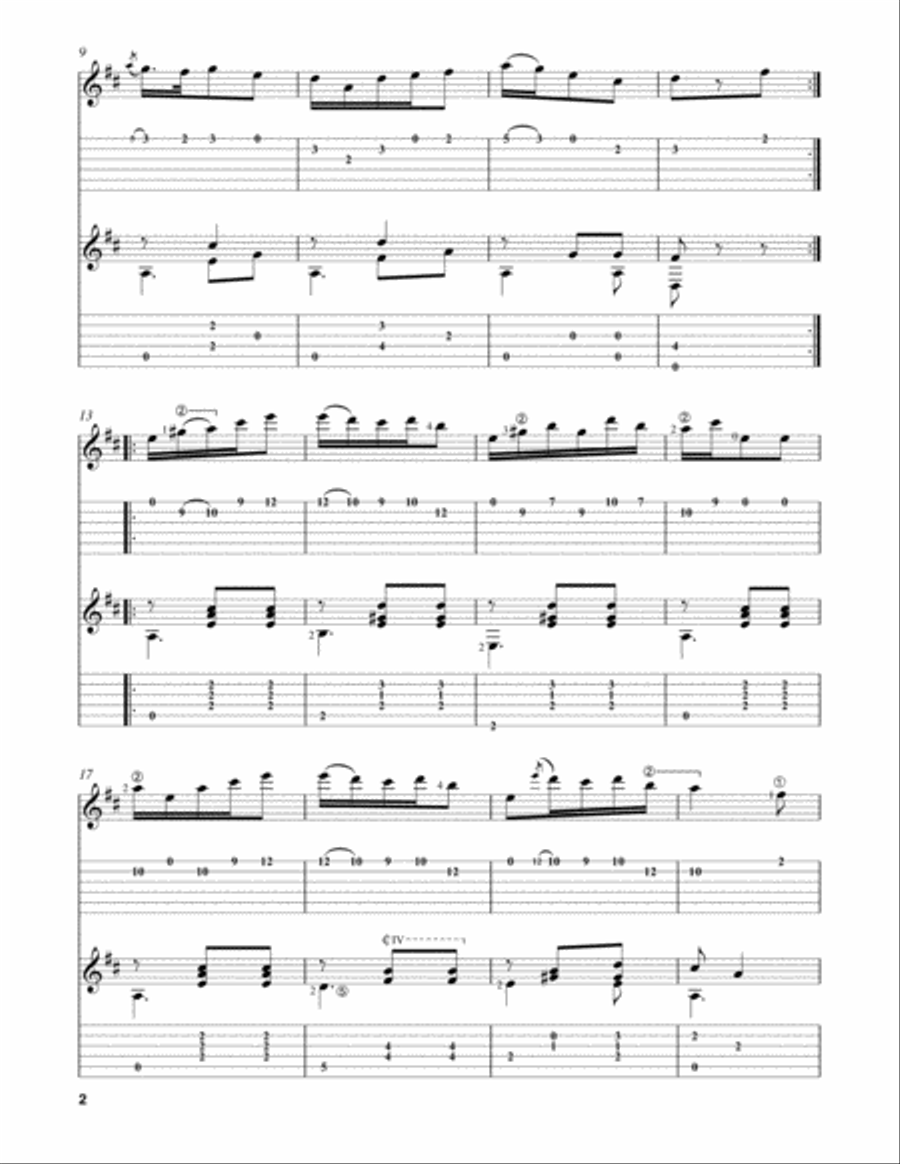 Allegretto in D Major (Op. 44b, No. 5) Acoustic Guitar scores gallery preview page 2