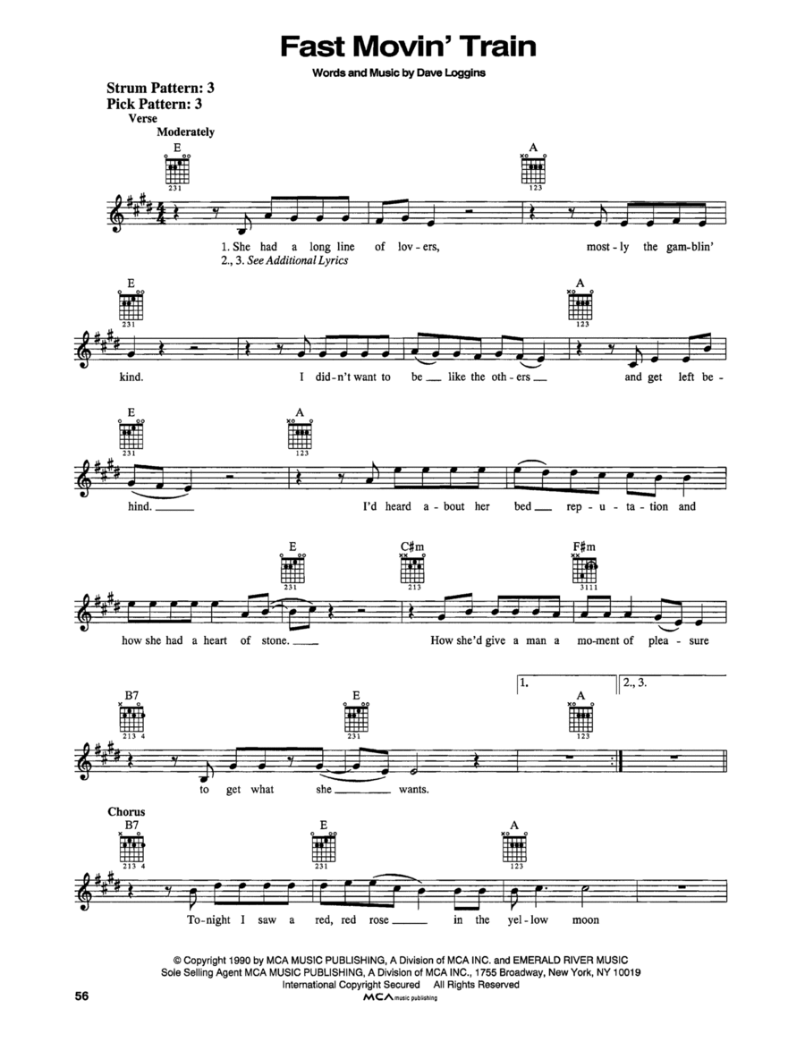 Fast Movin' Train Fast Movin' Train Electric Guitar scores gallery preview page 1