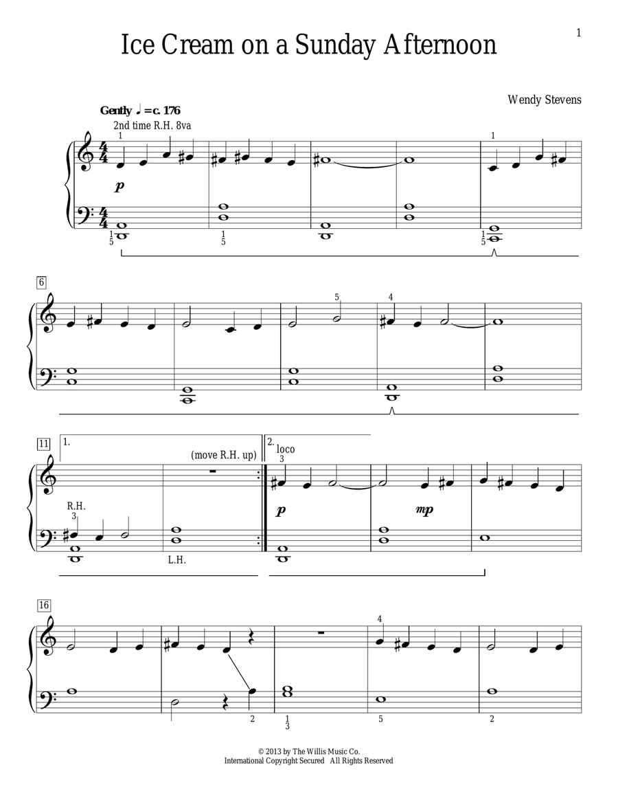 Ice Cream On A Sunday Afternoon Piano Method scores gallery preview page 1