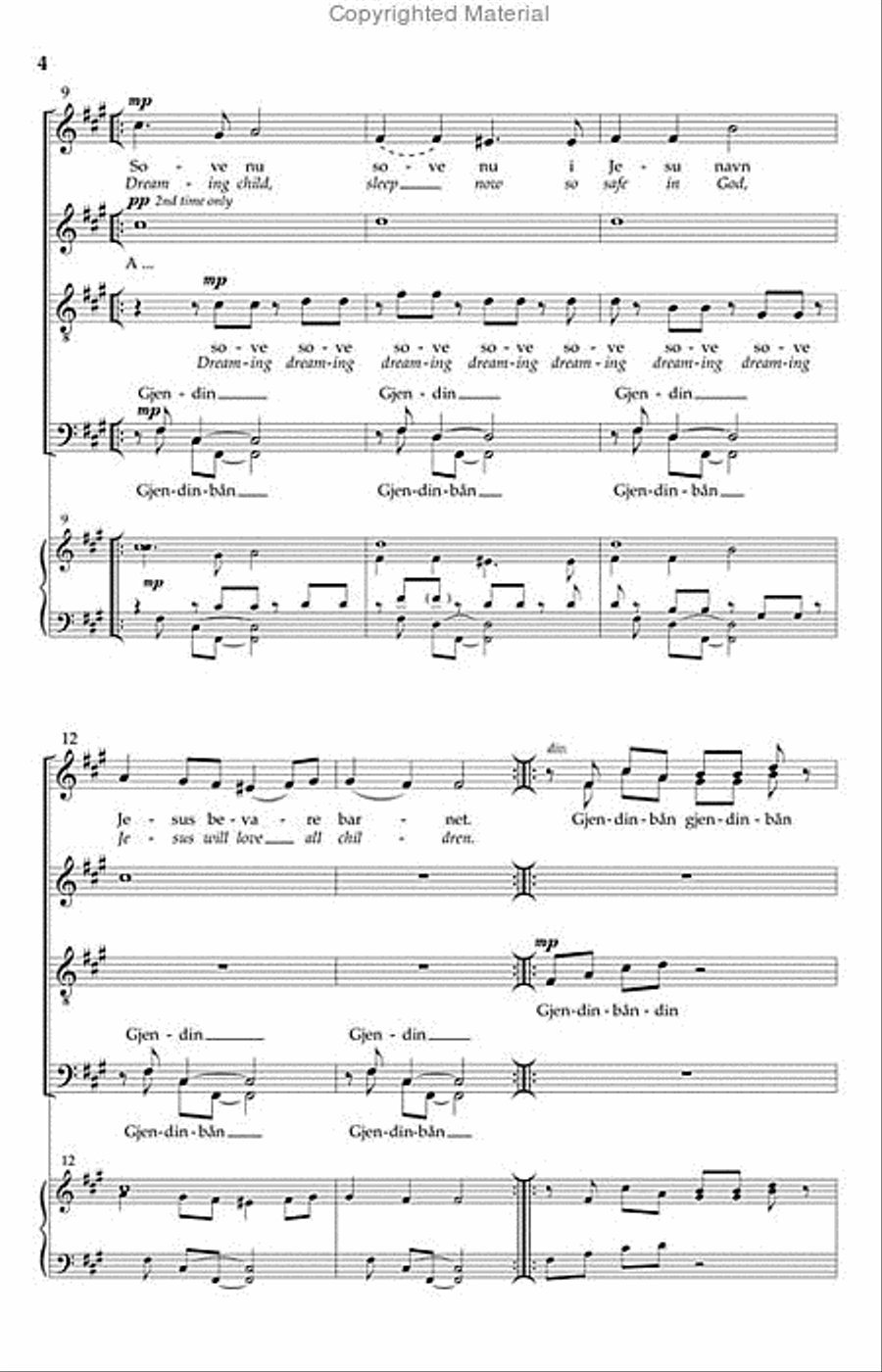 Norwegian Lullaby 4-Part scores gallery preview page 3