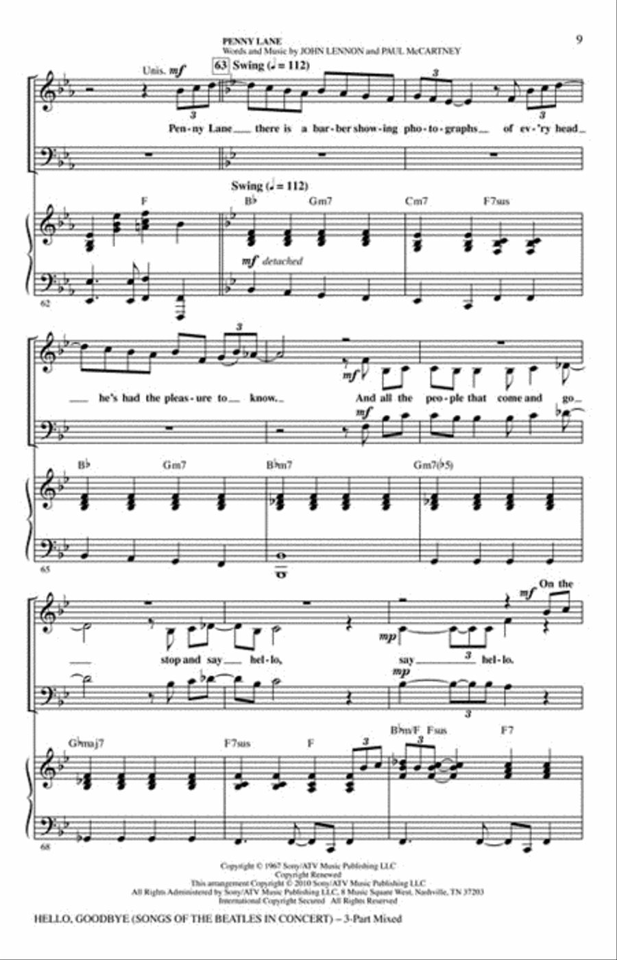 Hello, Goodbye 3-Part scores gallery preview page 4